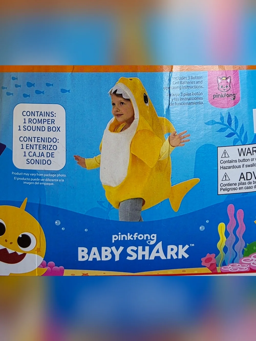 New Baby Shark Deluxe Yellow neutral gender Boy Girl Toddler Halloween Costume